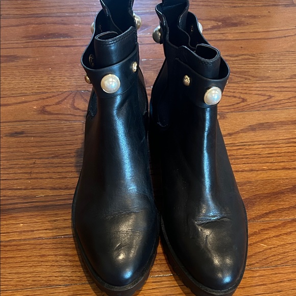 Karl Lagerfeld Black Ankle Boots with Pearl Details - Picture 3 of 5